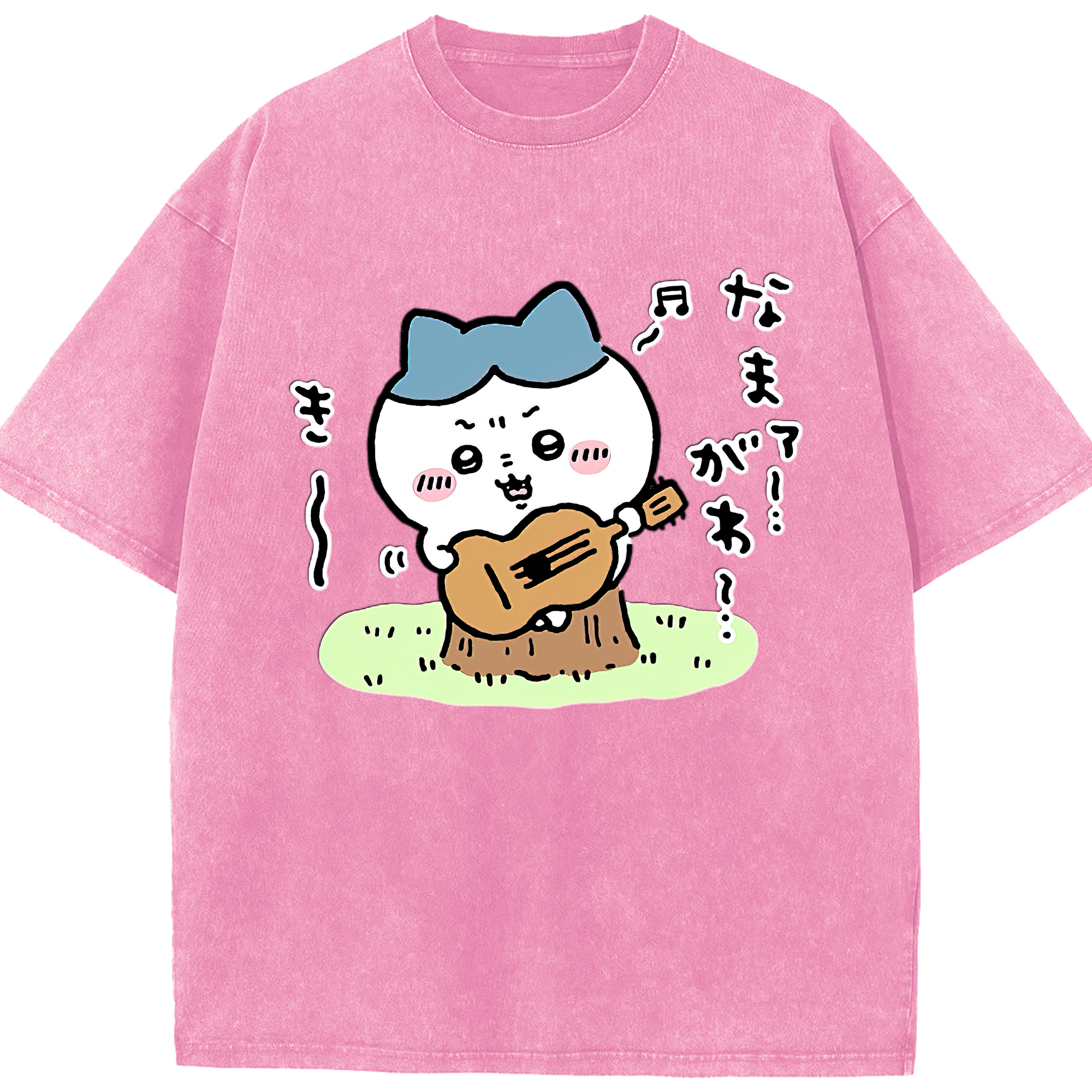 （画像用） ちいかわ ハチワレ Chii-kawa hachiware 綿100% ヴィンテージ風 半袖Tシャツ（フロントプリント）